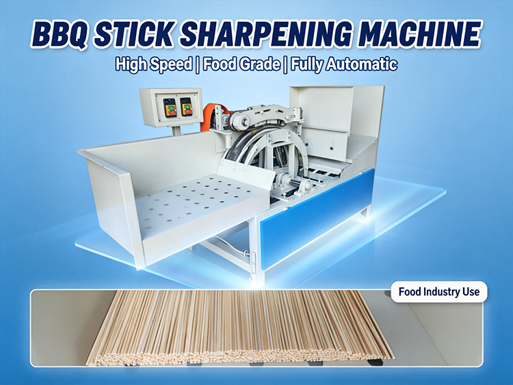 Wooden BBQ Skewer Stick Sharpening Machine