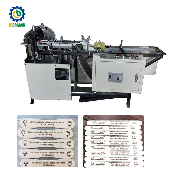 wooden stick printing coffee stirrer trademark branding machine woodworking machine