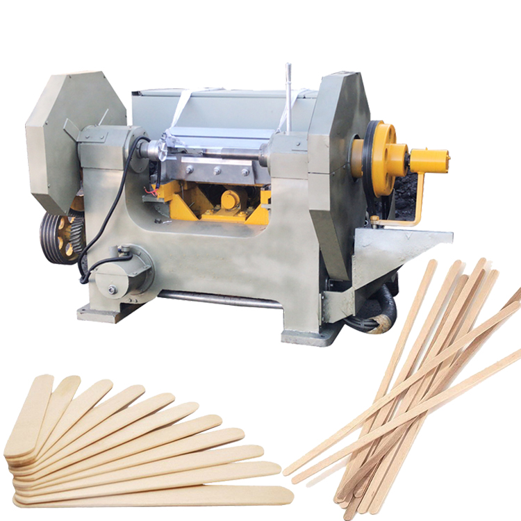Manufacturer Wooden Tongue Depressor Ice Cream Coffee Stick Rotary Cutting Machine Wood Cutter Equipment