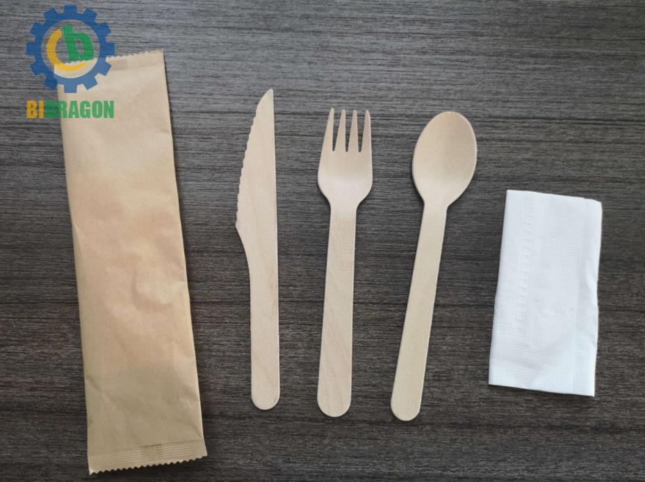 Sample drawing of wooden knife, fork, and spoon