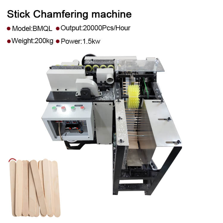 Ice Cream Stick Chamfering Machine / Automatic Round Bar Chamfering Machine